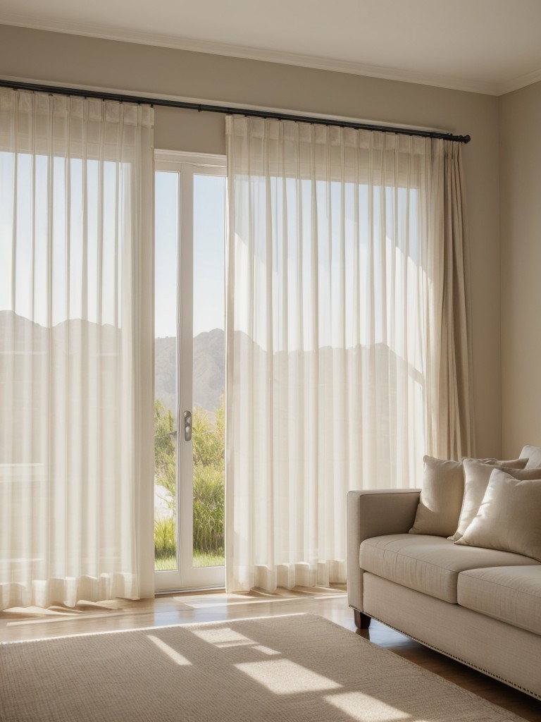 Enhance natural light and create a sense of spaciousness by utilizing sheer curtains or lightweight blinds instead of heavy drapes.