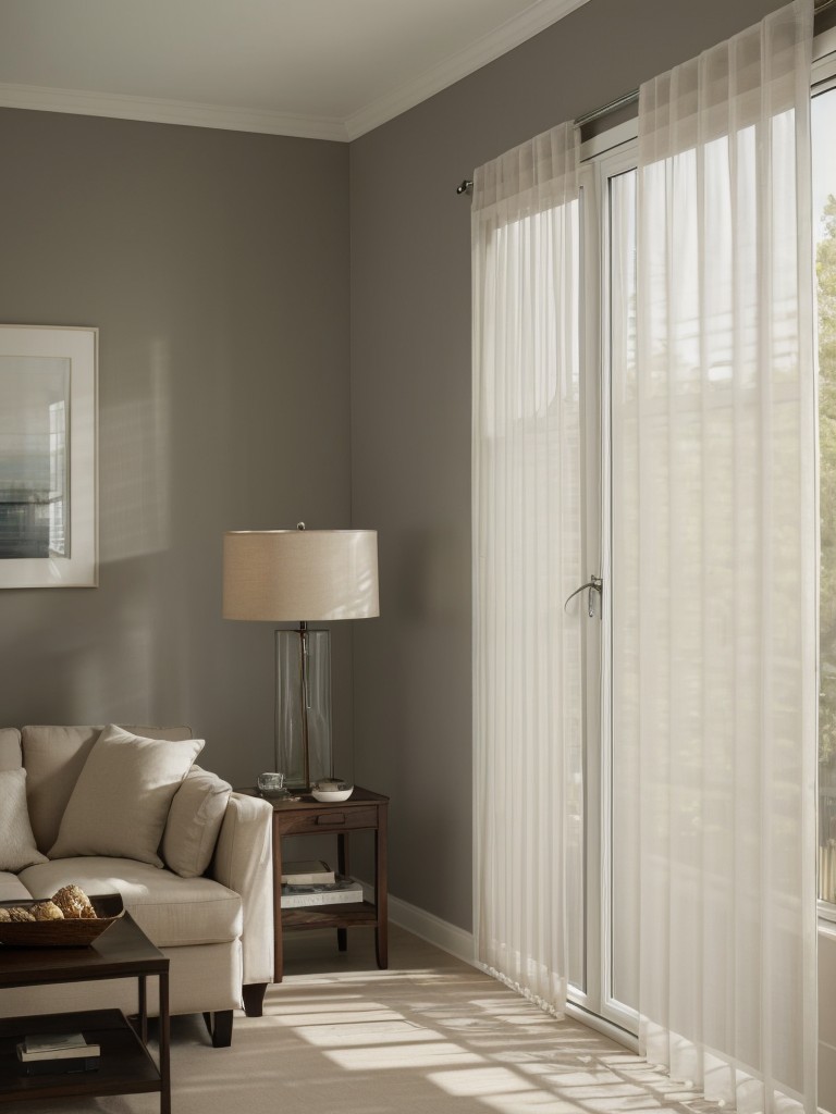 Create a serene atmosphere with sheer curtains, blackout blinds, or smart lighting options.