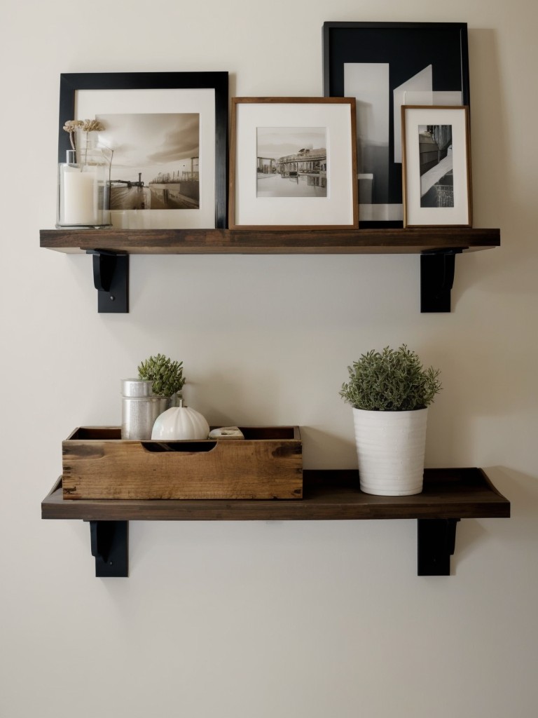 Utilize wall space for floating shelves, hanging organizers, or a gallery wall for functional and stylish storage solutions.