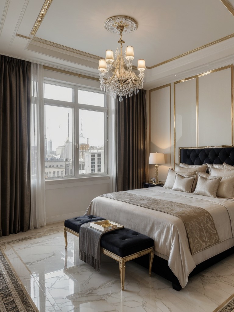 Give your one bedroom apartment a touch of elegance and sophistication by incorporating marble accents, crystal chandeliers, and luxurious textiles.