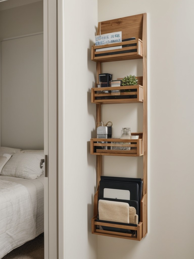 Make the most of small spaces in your one bedroom apartment by utilizing vertical storage solutions, like wall-mounted shelves and hanging organizers.