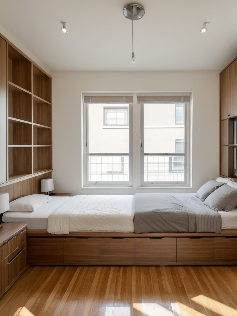 Maximize space in your one-bedroom apartment by utilizing multifunctional furniture such as a bed that doubles as storage or a foldable dining table.