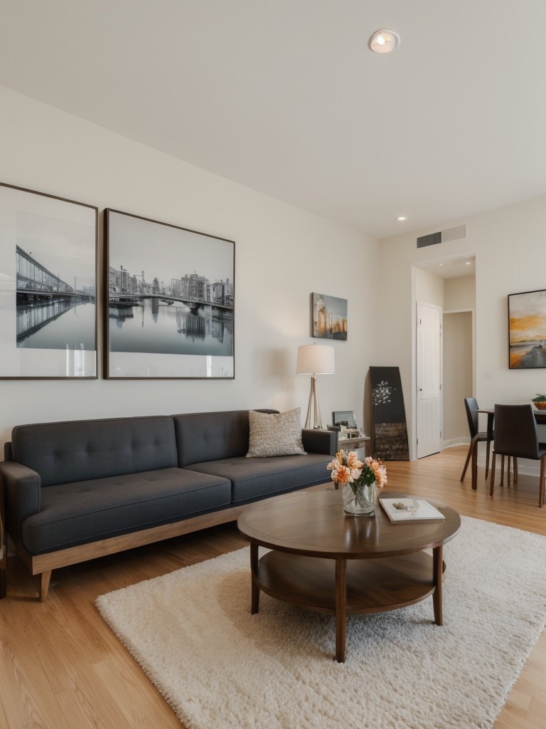 Personalize your one bedroom apartment by displaying artwork and photographs that reflect your style and interests.