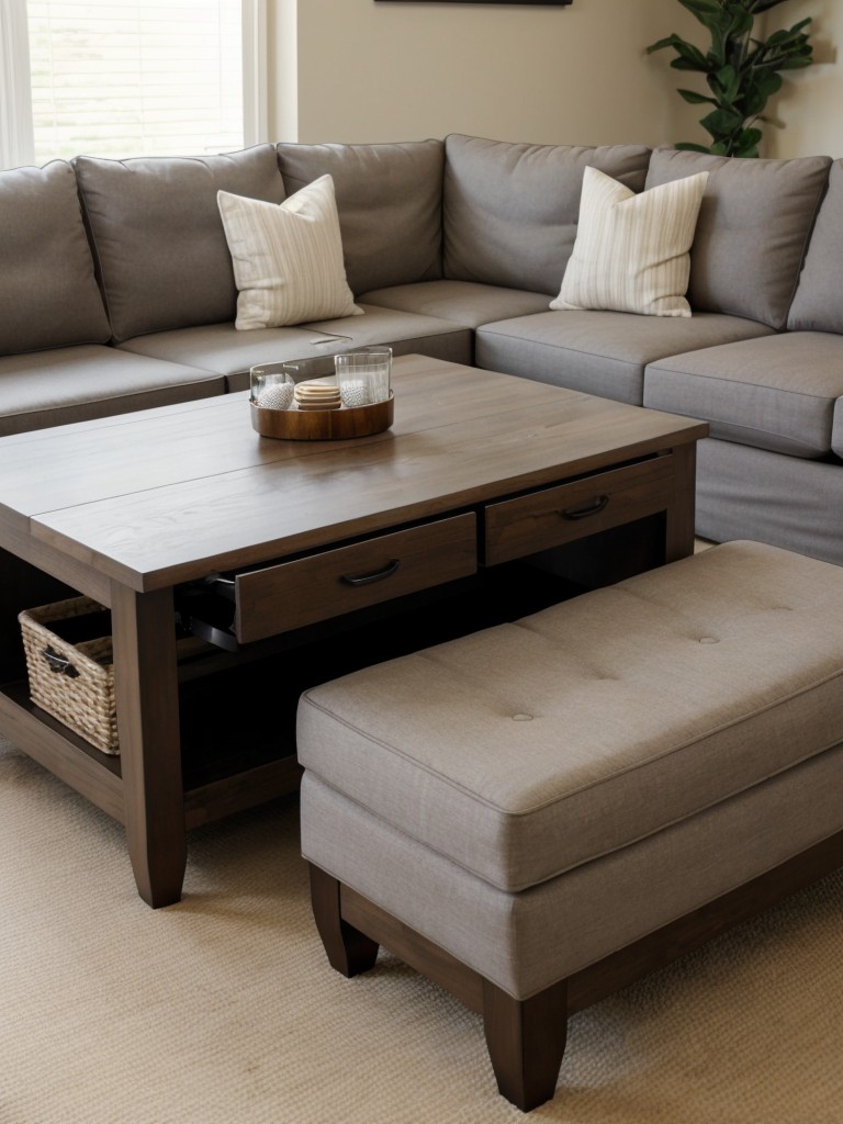 Expand your seating options: Choose furniture pieces that serve multiple purposes, such as a coffee table with hidden seating or a storage bench that can also be used as extra seating when needed.