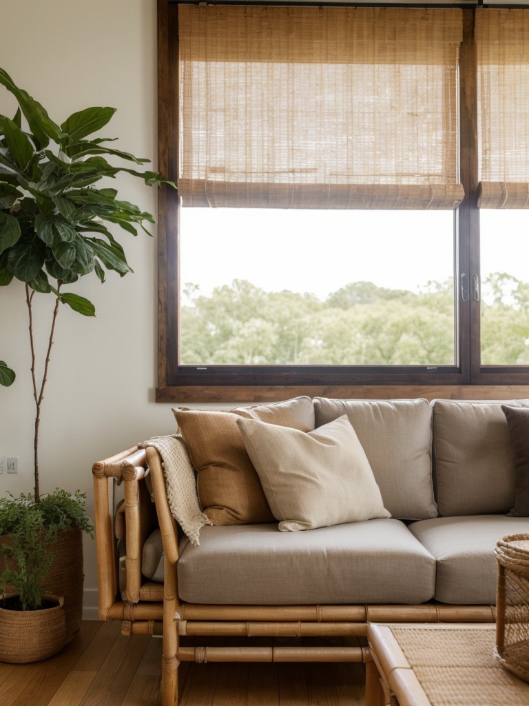 Natural elements: Bring the outdoors in by incorporating plants and natural materials, such as wooden accents or rattan furniture, to add warmth and texture to your apartment.