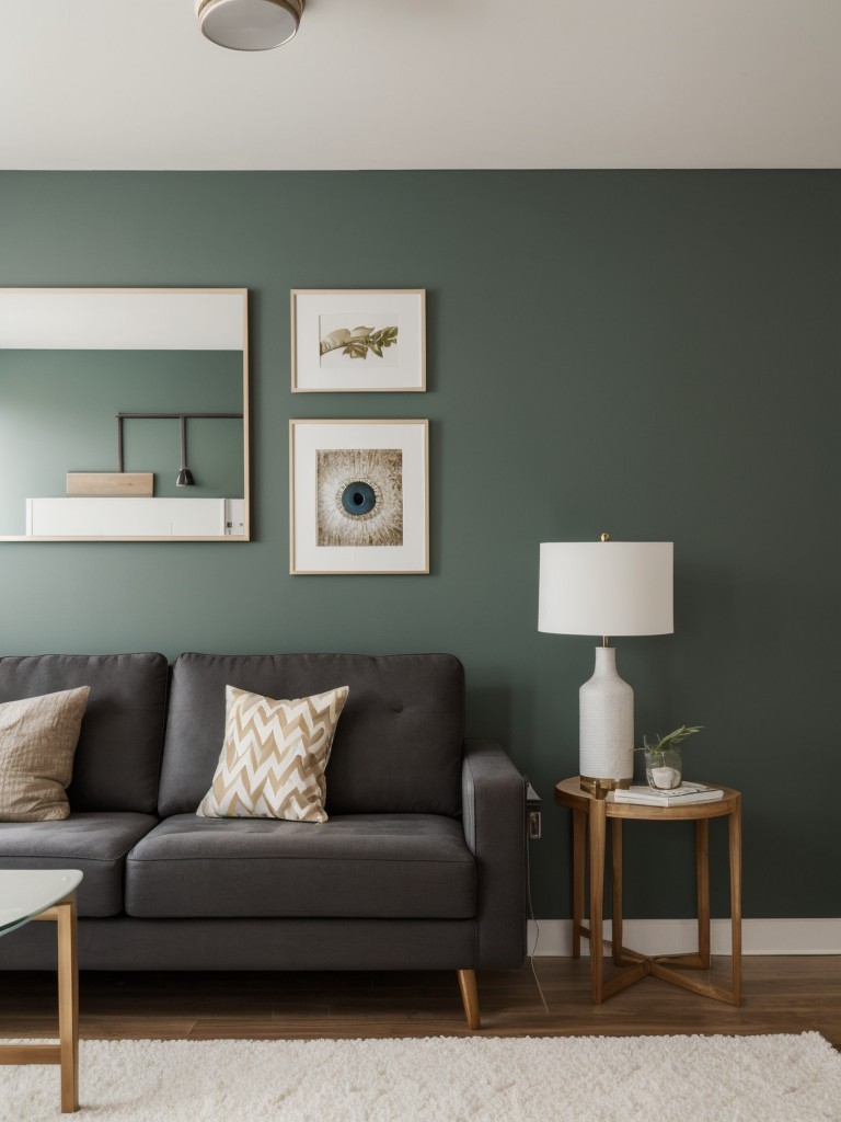 Adding personality to a one room apartment through statement pieces, such as a bold accent wall, unique artwork, or eye-catching furniture.