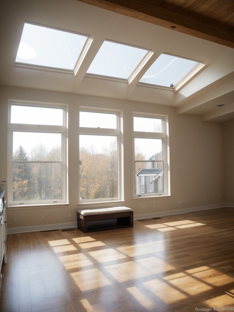 Emphasizing the importance of natural light, with large windows and skylights to create a bright and airy atmosphere.