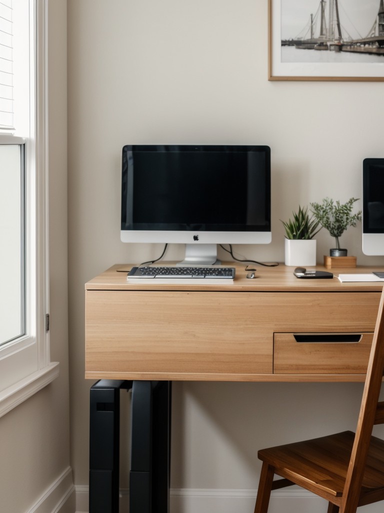 Incorporating home office setups, demonstrating how to create a functional and stylish workspace within a limited space.