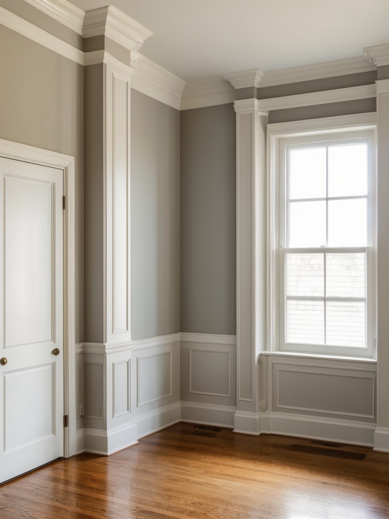 Incorporate architectural details, such as crown molding or wainscoting, to add character and enhance the traditional design in an apartment.