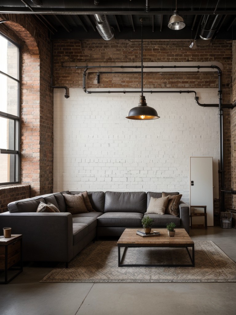 Incorporate industrial elements, such as exposed brick walls, metal accents, and open ceilings, to enhance the urban feel of a loft apartment.