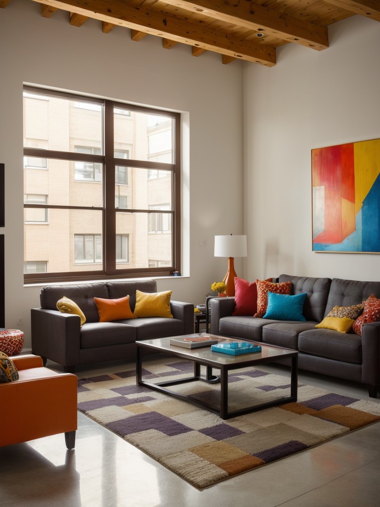 Opt for bold and vibrant color schemes, and incorporate artistic elements, such as sculptural pieces or gallery lighting, to enhance the artistic feel of a loft apartment.