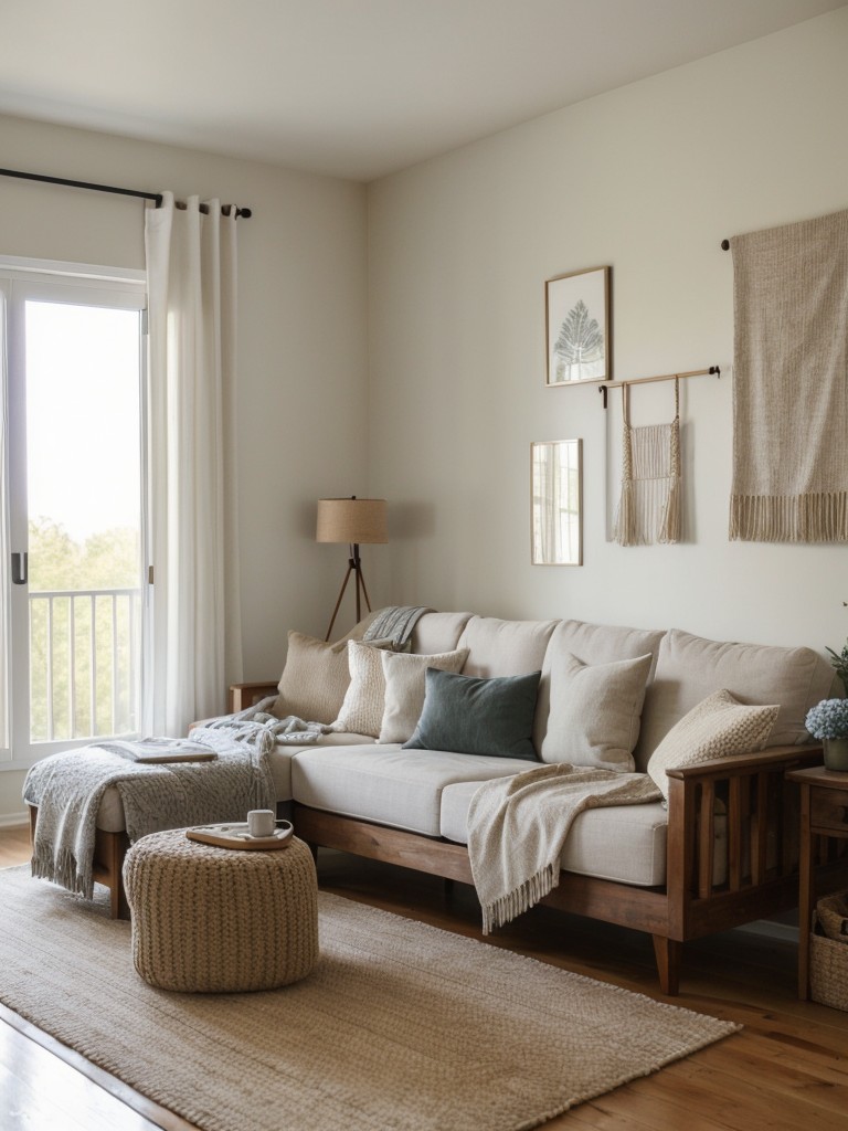 Opt for low-level seating, such as floor cushions or poufs, and incorporate plenty of cozy textiles, like tapestries and throw blankets, for a relaxed and inviting atmosphere.