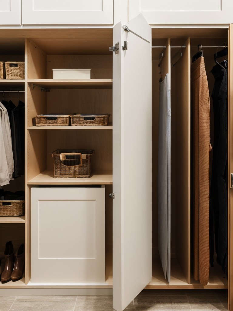 Using tension rods in cabinets or closets to create additional storage space.