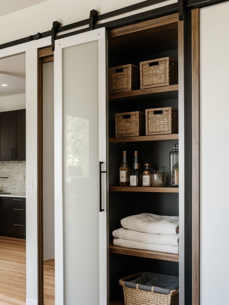 Utilizing a sliding door or room divider with built-in shelving for added storage and privacy.