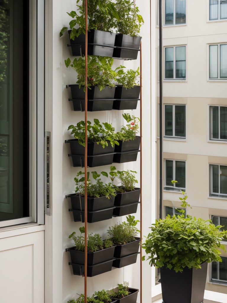 Make the most of a small apartment balcony by adding vertical gardening solutions, such as hanging planters and trellises, for a beautiful green space.