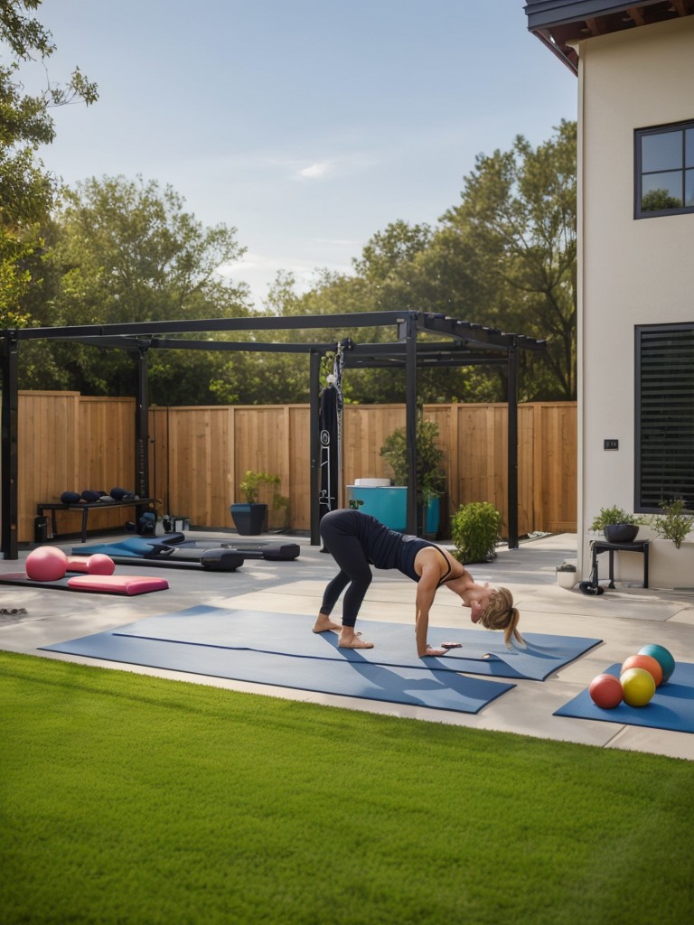 Turn your apartment patio into a private outdoor gym with exercise equipment, yoga mats, and a small storage space for fitness accessories.