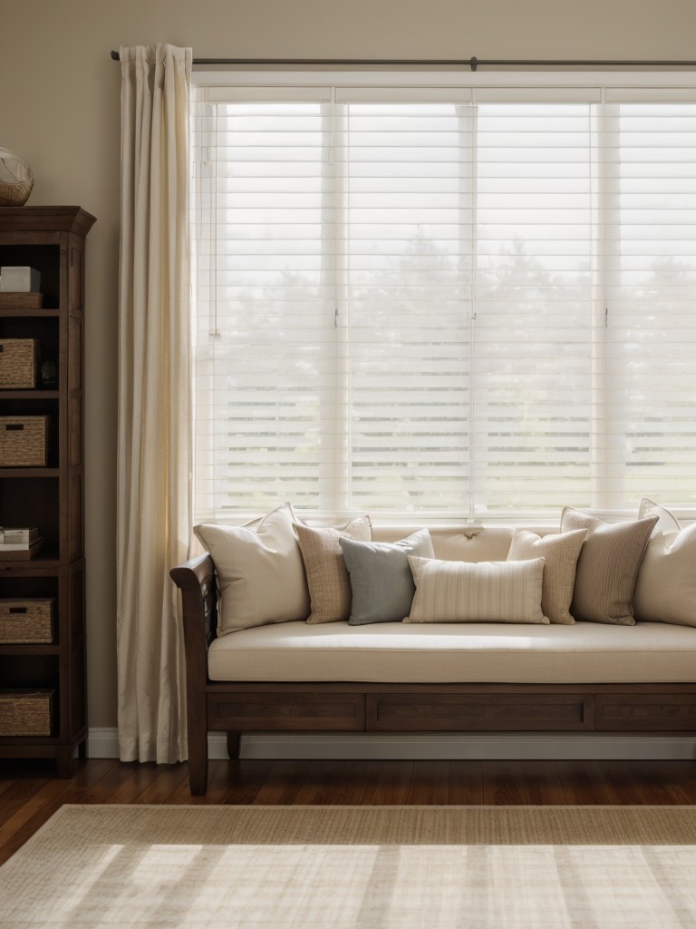 Optimize natural light by positioning seating near windows, making sure to incorporate blinds or curtains for privacy when needed.