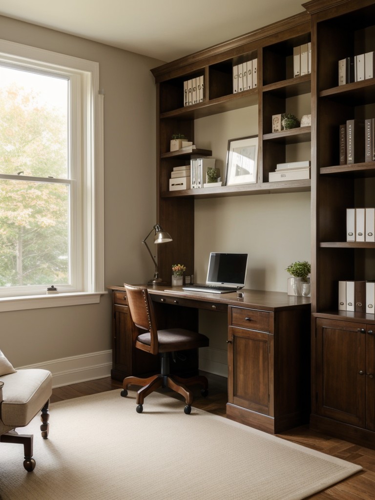 Creating a cozy reading nook or office space by adding a desk and a bookshelf as a partition.