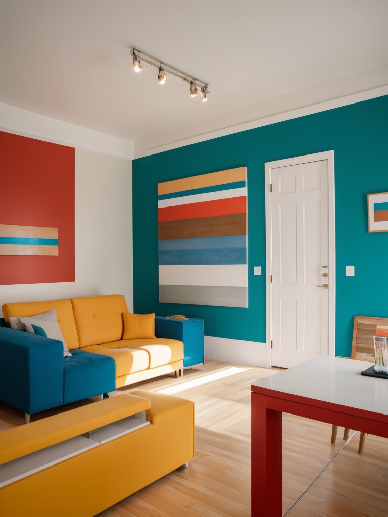 Color Blocking: Use bold colors to visually distinguish different zones within the studio, creating a sense of separation while maintaining a cohesive overall design.