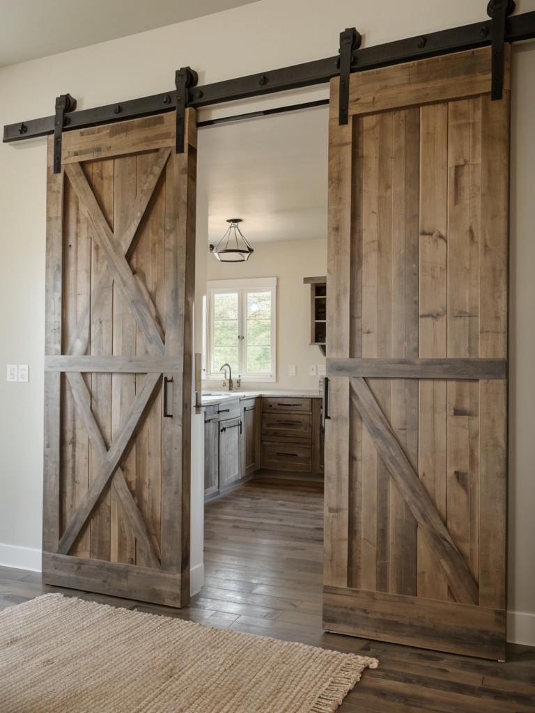 Sliding Barn Doors: Install sliding barn doors to divide the space, creating a rustic yet stylish partition that adds a unique touch to the overall design.