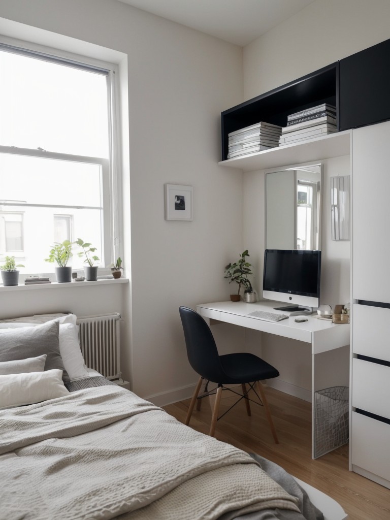Stylish small apartment bedroom ideas with minimalistic design and clever organization hacks.