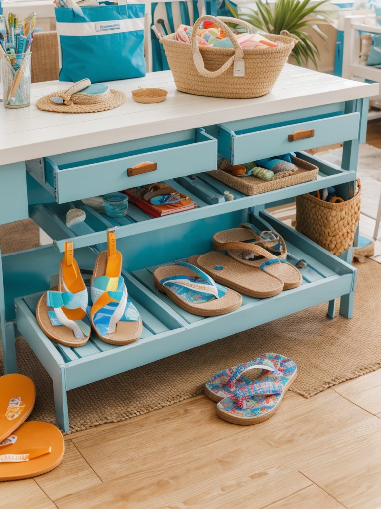 Create a beach-themed craft station where residents can make their own custom flip flops or beach tote bags.