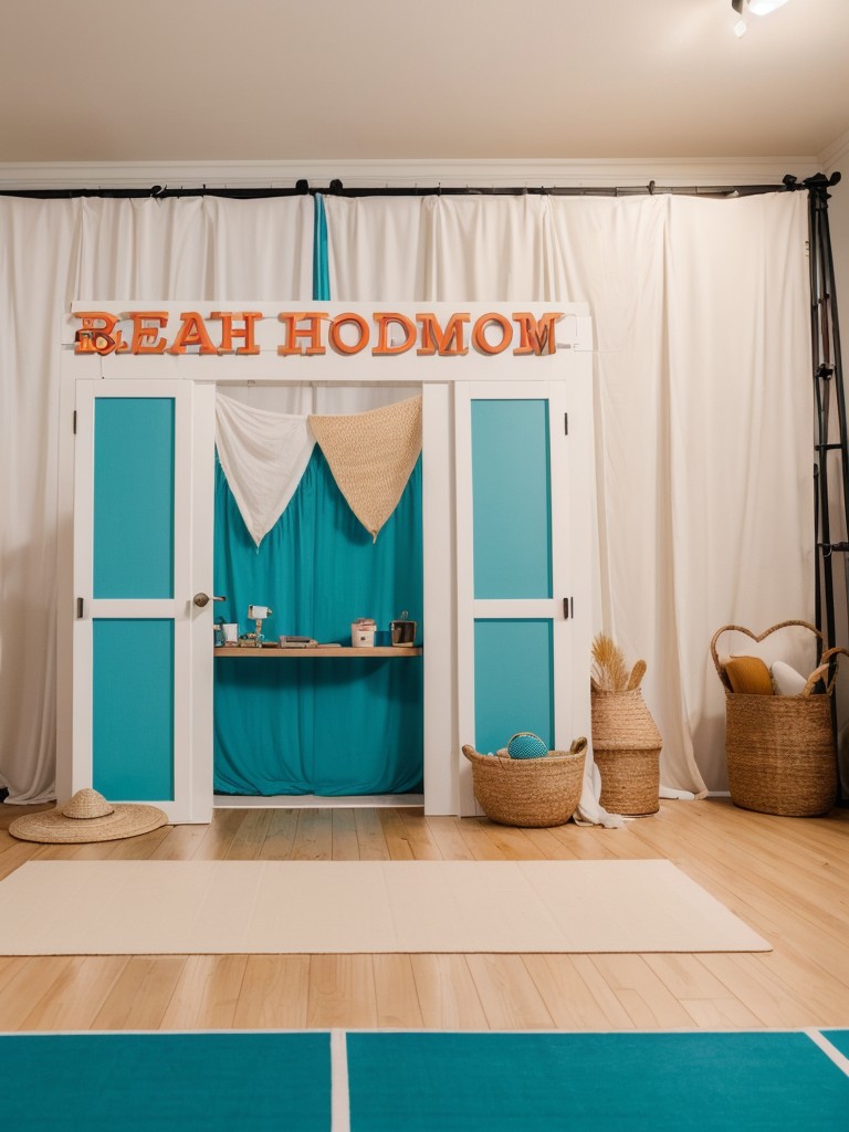 Set up a photo booth with fun props and beachy backdrops for residents to capture memories.