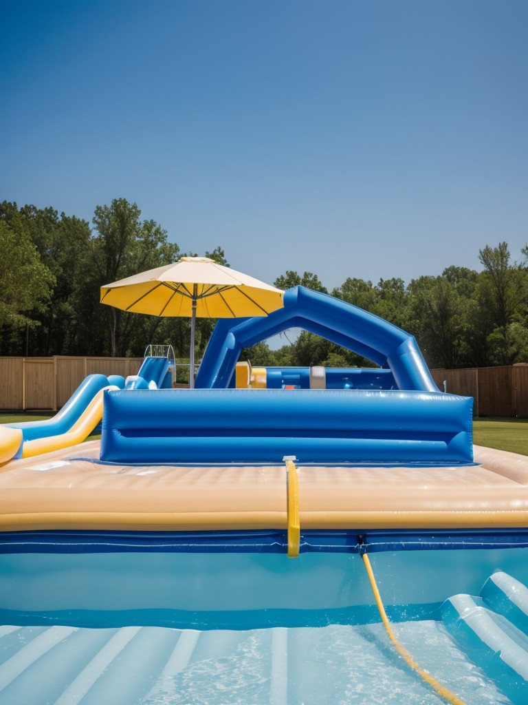 Set up a poolside water slide or rent an inflatable water park to keep everyone entertained.