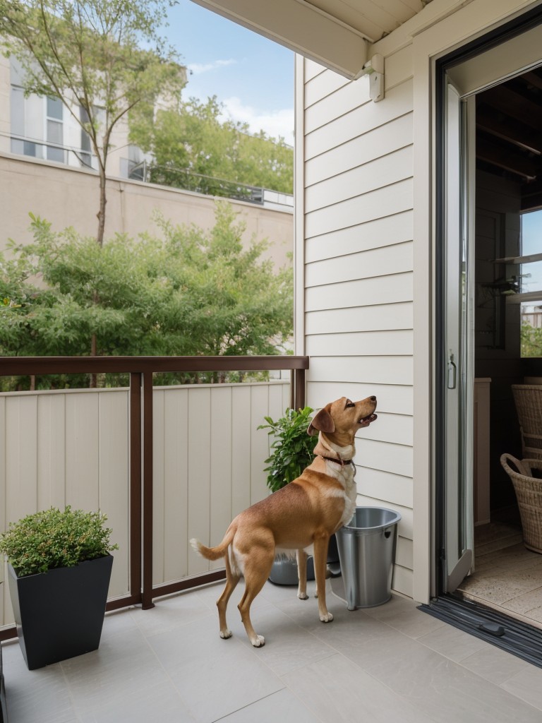 Maximizing usage of balcony or patio space for dog potty needs.