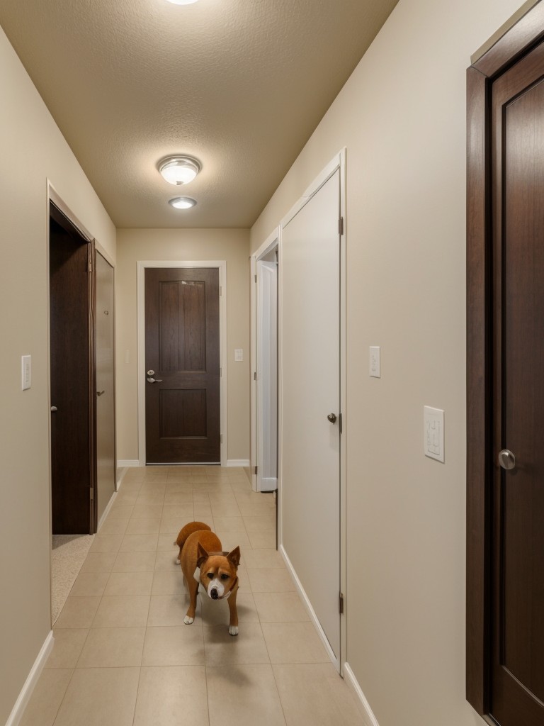 Utilizing apartment hallway spaces for dog potty needs.