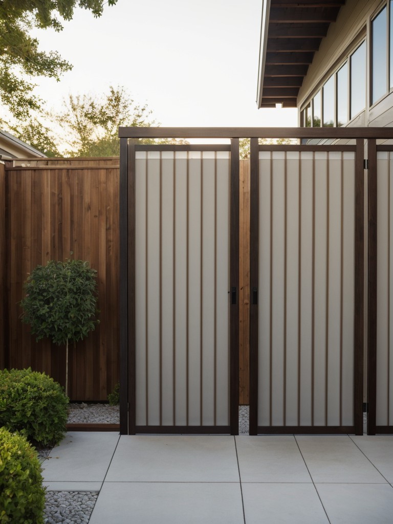 Adding a freestanding outdoor divider to create a separate area for privacy.