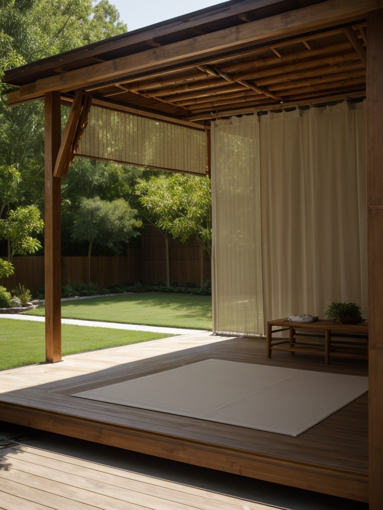 Installing bamboo shades or outdoor curtains to create a secluded outdoor space.