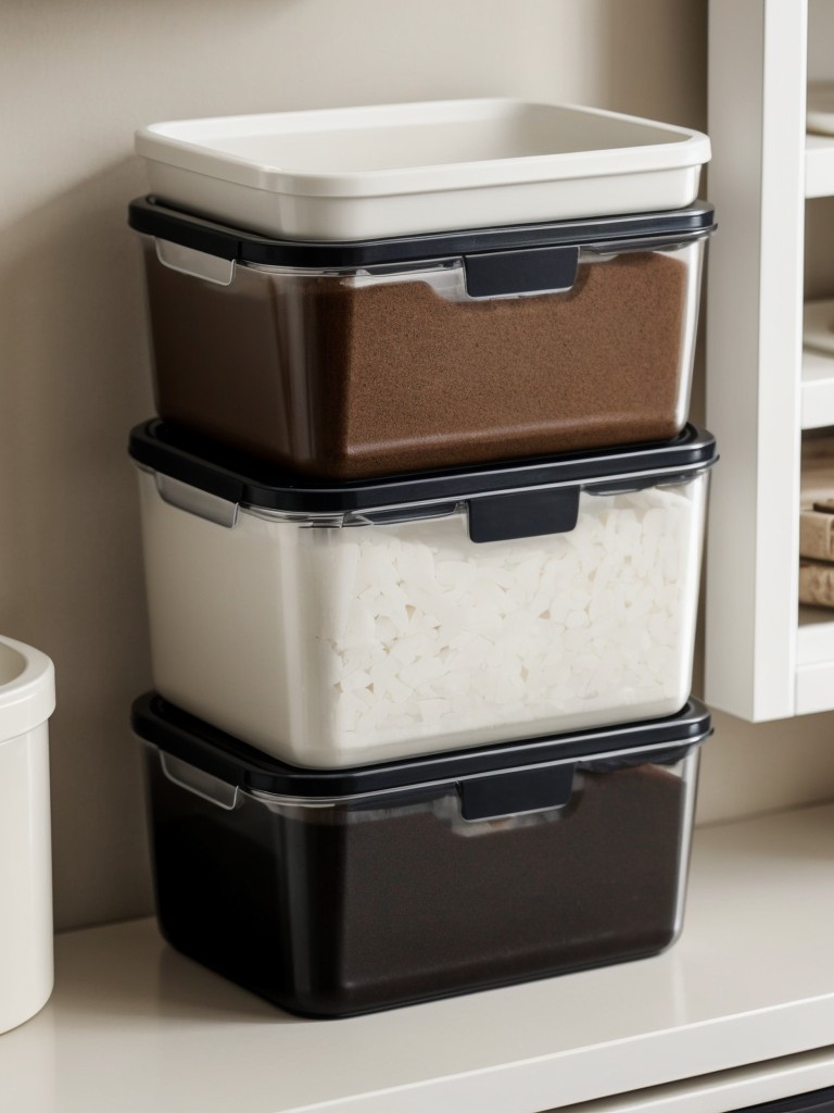 A set of trendy, stackable storage containers for easy organization.