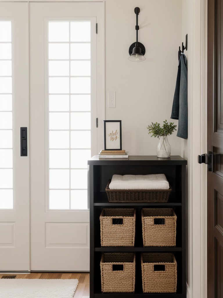 A stylish, functional entryway organizer to keep belongings neatly organized.