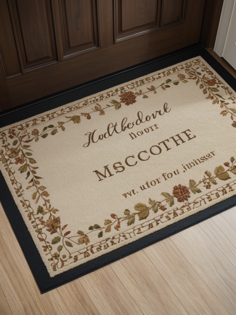 Personalized welcome mats and doormats for a touch of individuality.