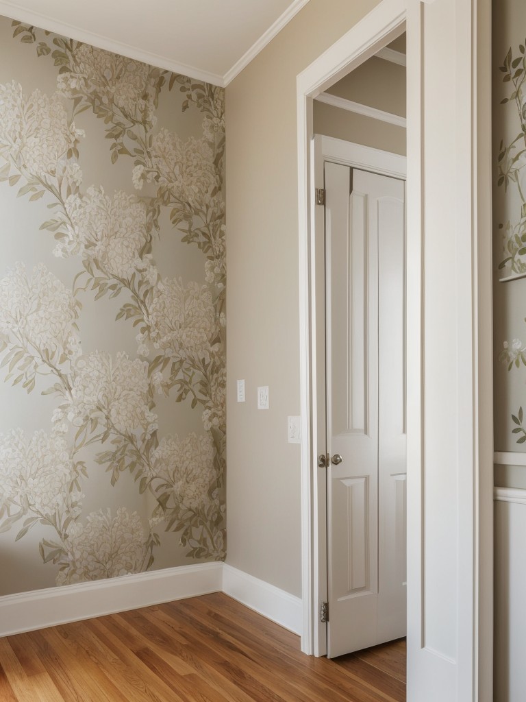 Add a touch of personality by hanging artwork or using removable wallpaper on an accent wall.