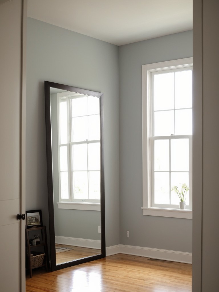 Hang a full-length mirror on a wall to create the illusion of a larger space.