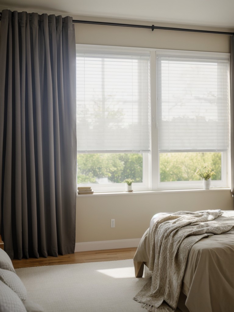 Incorporate blackout curtains or blinds to ensure a better quality of sleep.