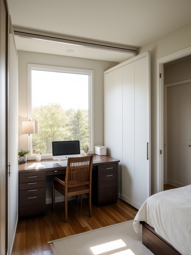 Use a room divider to separate the sleeping area from a small home office or dressing area.