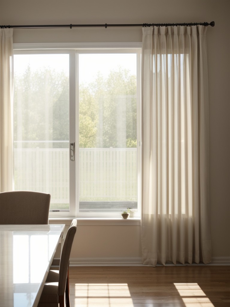 Utilize natural light by choosing sheer curtains or blinds that allow sunlight to filter through.