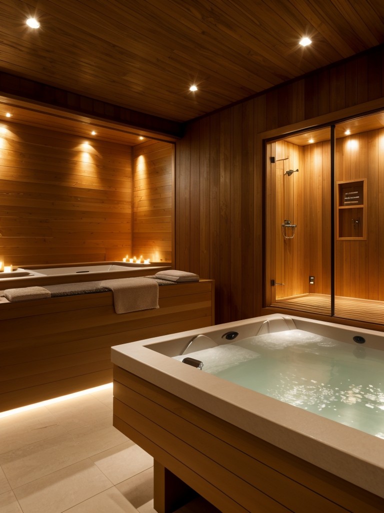 Design a luxurious spa and wellness center with saunas, steam rooms, massage rooms, and a relaxation area.