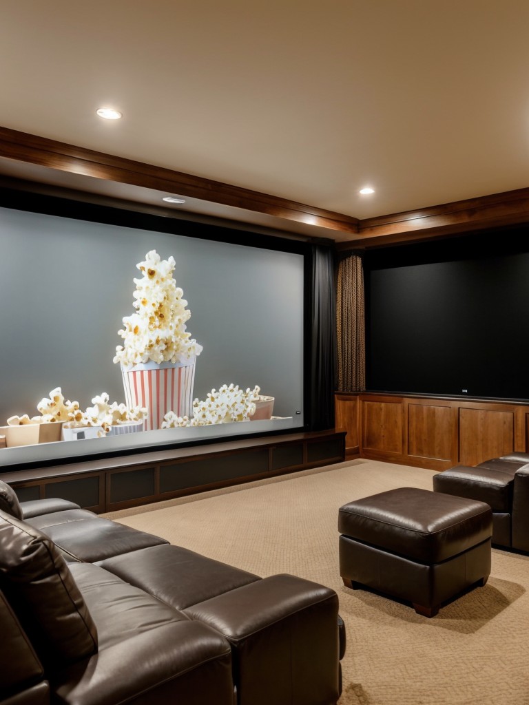 Establish a cozy movie theater room with plush seating, a projector screen, and a popcorn machine for residents to host movie nights.