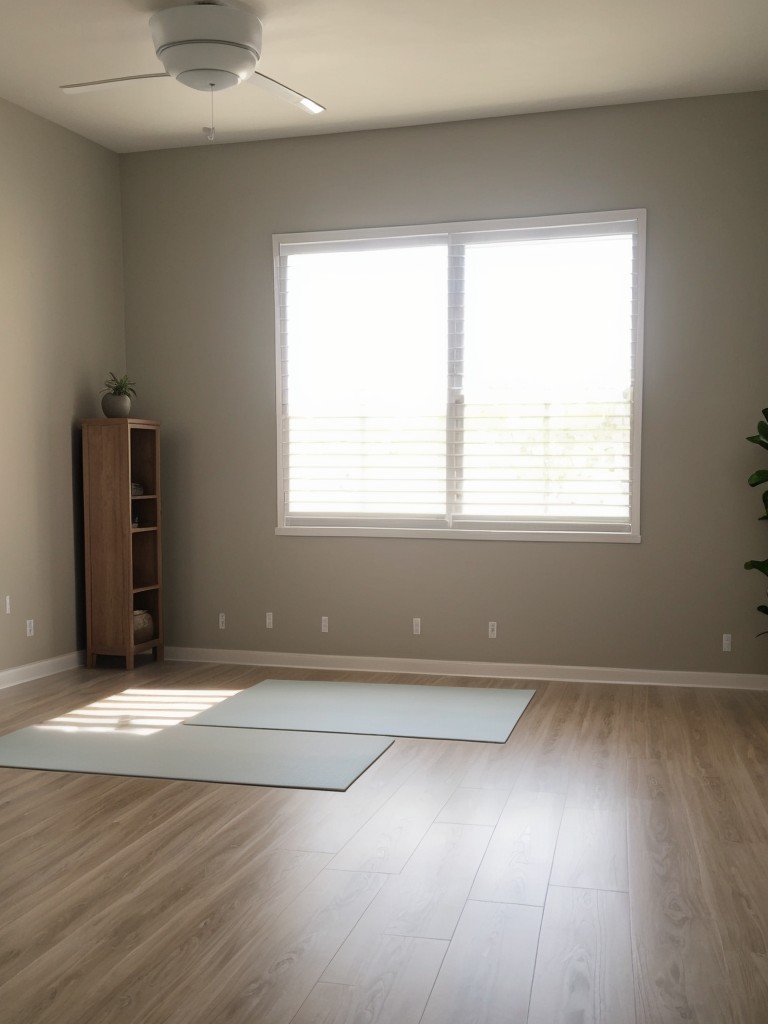 Set up a serene and peaceful meditation or yoga room with soft lighting, comfortable mats, and tranquil decor.