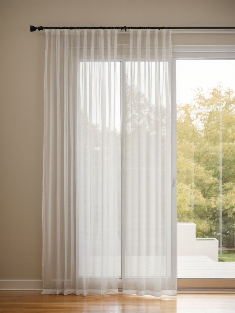 Creative use of hanging curtains or sheer panels to divide the living space and create privacy.