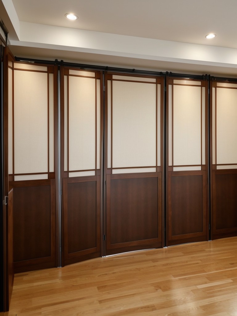 Installing a folding screen or accordion-style partition that can easily be adjusted when needed.