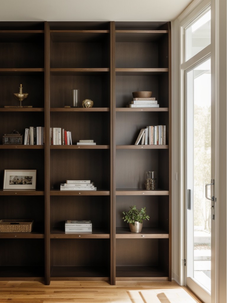 Utilizing movable bookshelves or shelving units as versatile room dividers that also serve as storage spaces.