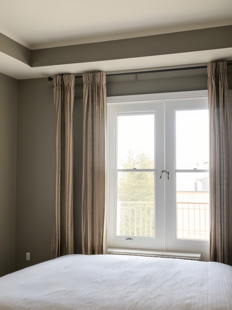 Hang curtains from the ceiling to provide privacy and divide the space into distinct areas.