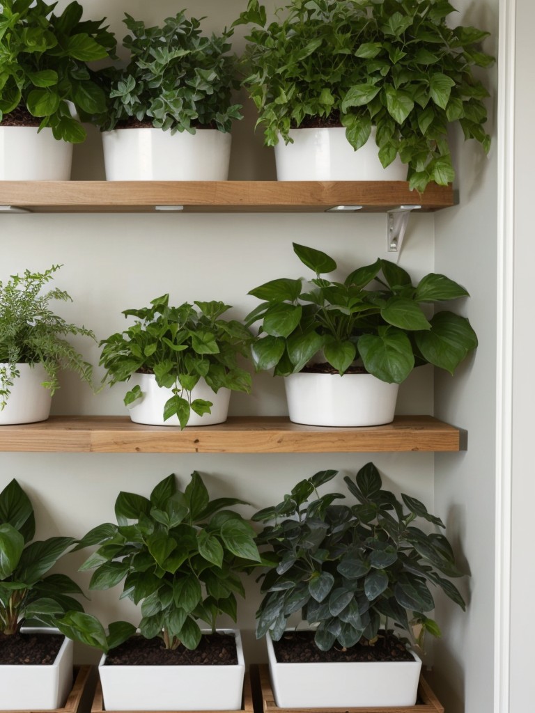 Integrate natural greenery into your living space with potted plants or a vertical garden wall to add a touch of organic charm.