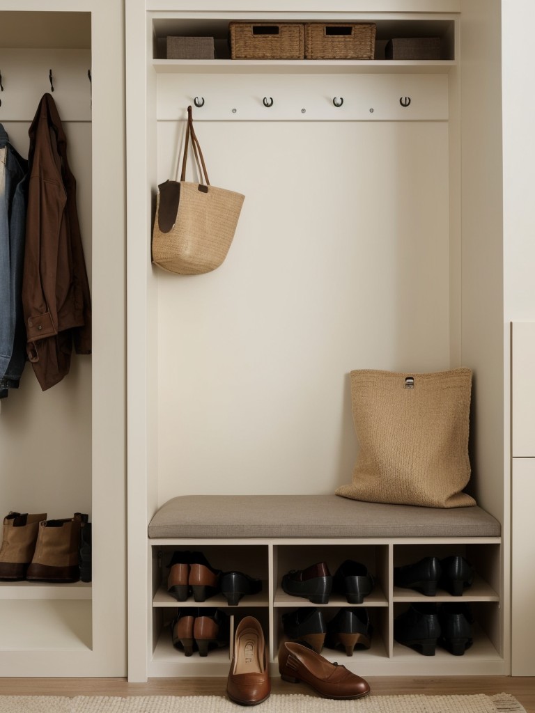 Look for furniture pieces with hidden shoe storage compartments, such as a bench or entryway table.