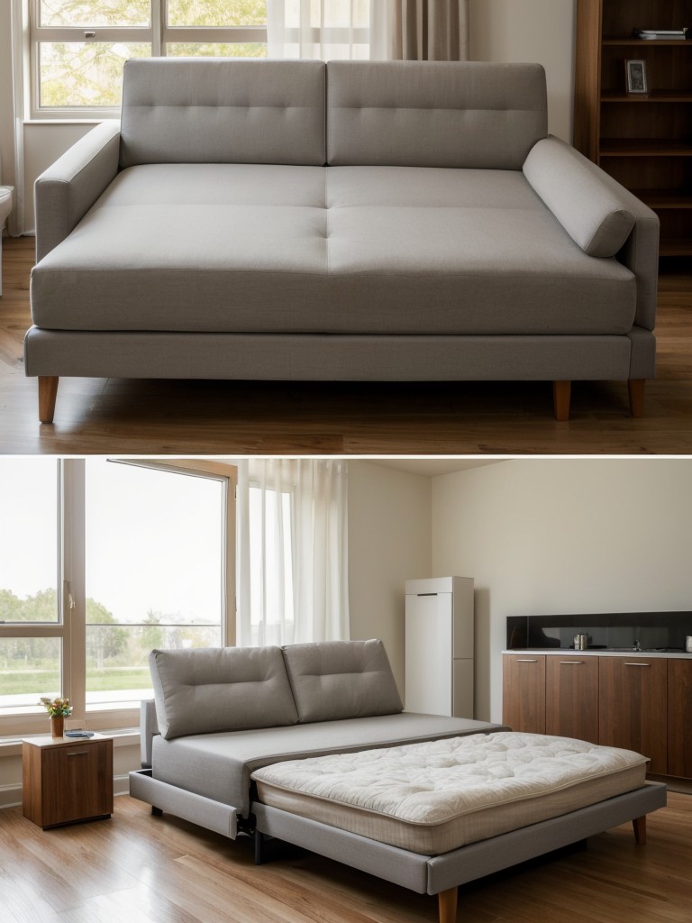 Choose furniture that serves dual purposes, such as a sofa that also functions as a pull-out bed for guests.